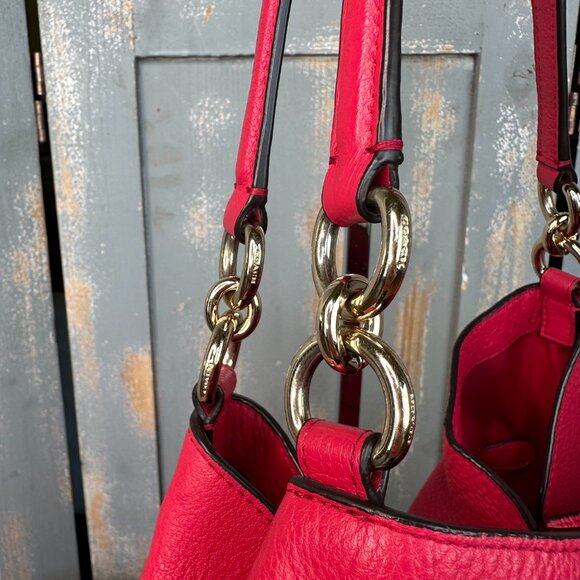 Coach Lexy Pebbled Leather Shoulder Bag Deep Pink - Picture 7 of 16